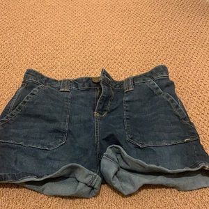 High waisted jean shorts